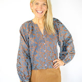 Boldo Blouse, Marron Glace