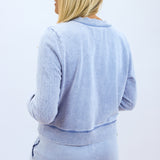 Daily Knit Denim Cardigan, Washed Indigo