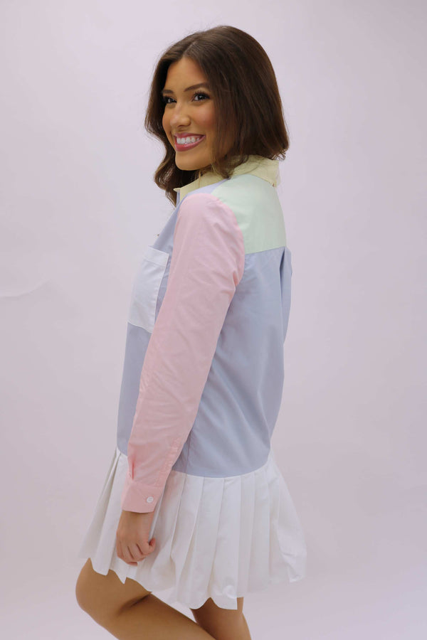 Calm and Collected Shirt Dress, Pastel Dreams