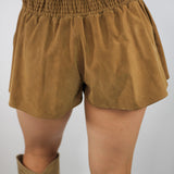 Paradise Found Suede Skort, Caramel Cafe