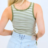Classic Striped Scoop Tank, Fern