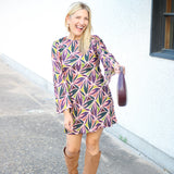 Mckenna Dress, Olive/Orchet Multi