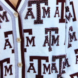 Texas A&M Knit Mascot Rhinestone Cardigan