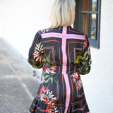 Elizabeth Mini Dress, Black/Pink Multi