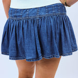 Roselle Denim Mini Skirt, High Tide