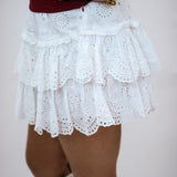 Shailo Eyelet Lace Mini Skirt, Optic White