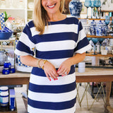 Bold Ambitions Striped Dress, Navy