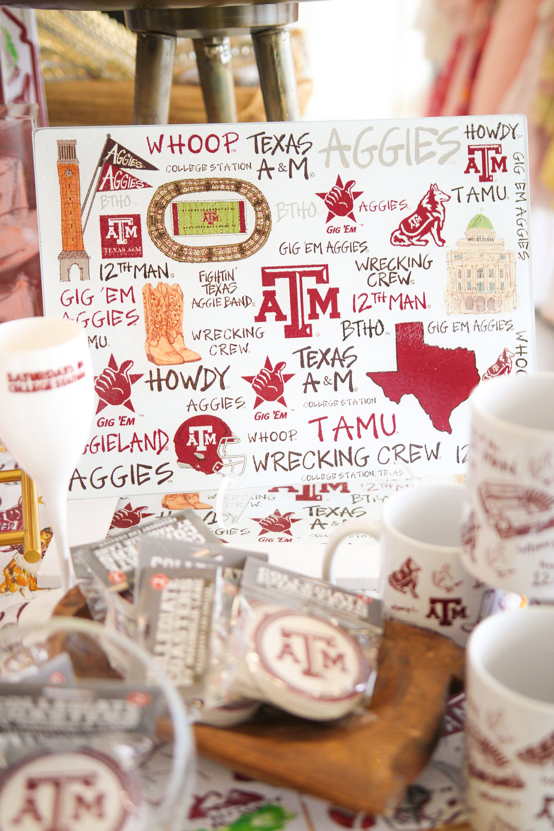 Texas A&M Tempered Glass Board
