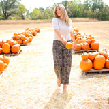 Smokey Blossoms Pants, Charcoal