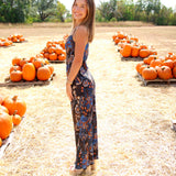 Snakes Bouquet Slip Maxi Dress, Black