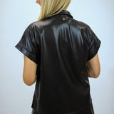 Poppy Pullover, Black Vegan Leather