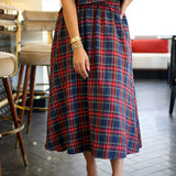 Tinsel Touch Midi Skirt, Navy