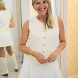 Aliya Sweater Vest, Cream