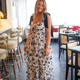 Moonlight Bloom Dress, Taupe/Black