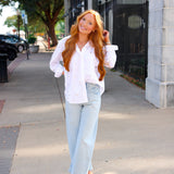 Murphy Ecru Studded Cotton Shirt, White