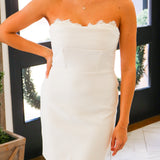 Melani Lace Peekaboo Dress, Cream