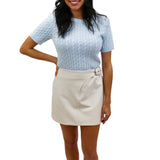 Sevyn Belted Wrap Skirt, Cream