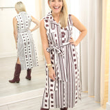Mimi Dress, Maroon Block