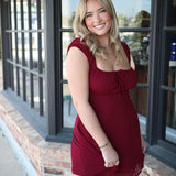 Kickoff Cutie Mini Dress, Maroon