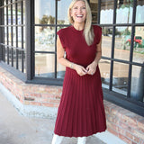 Snap Count Knit Midi Dress, Maroon