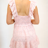 Finny Cotton Luna Rosa Fleur Mini Dress, Apple Blossom