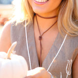 Suede Wrapping Choker Necklace, Black