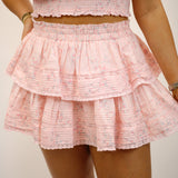 Ruffle Mini Luna Rosa Fleur Skirt, Apple Blossom