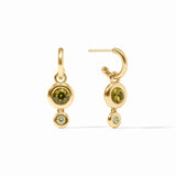 Rainbow Duo Hoop and Charm Earrings, Palmettto Green