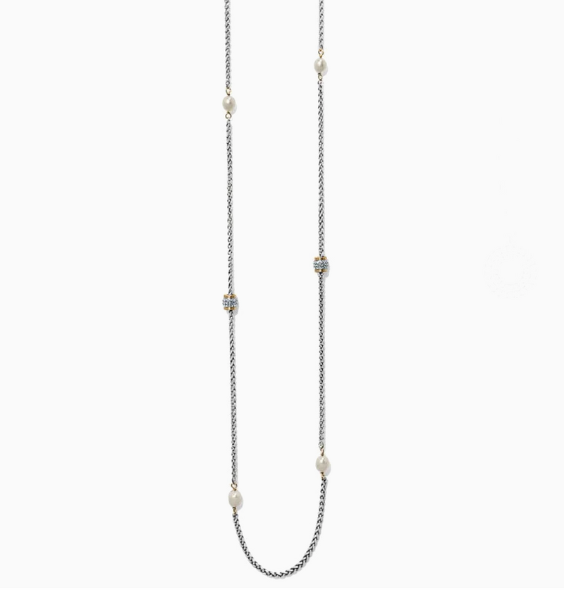 Meridian Petite Pearl Two Tone Long Necklace