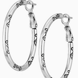 Oval Hoop Charm Earrings