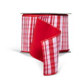 Peppermint Plaid Ribbon, 10 Yard Bolt