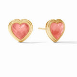 Heart Stud, Iridescent Blush Pink