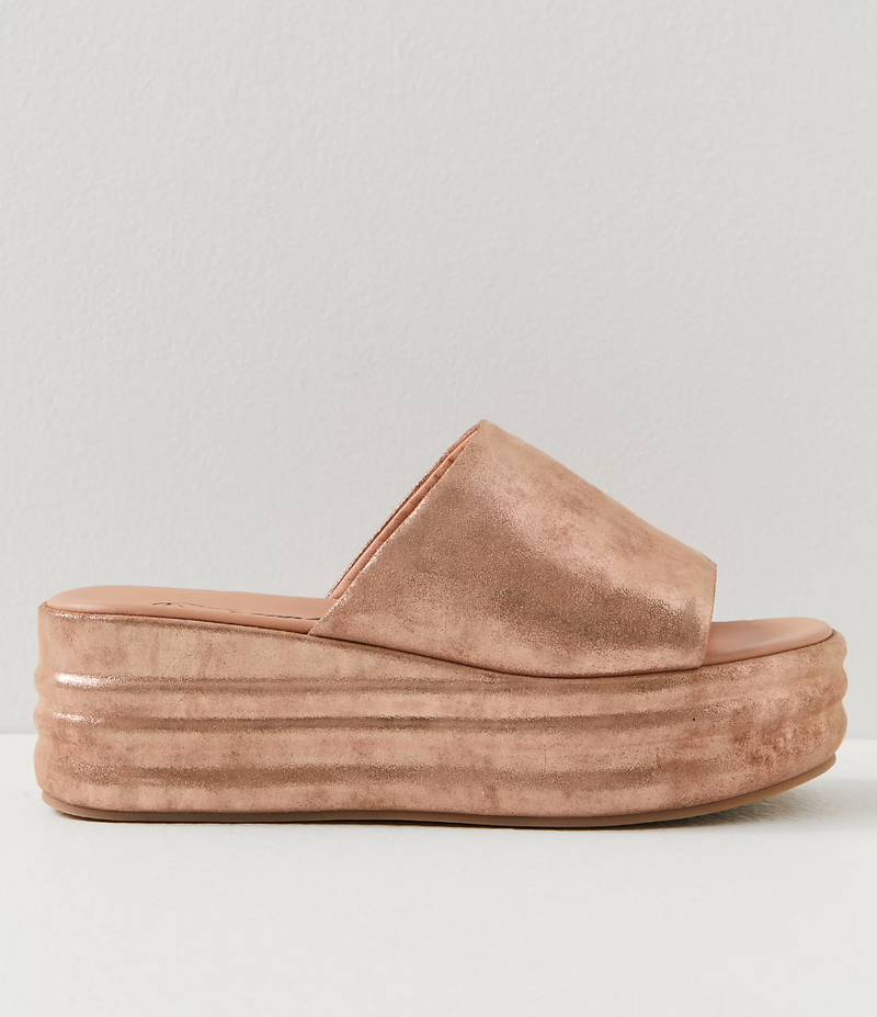 Harbor Flatform Sandals, Rose Gold