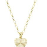 Adorned Heart Charm Necklace, Gold