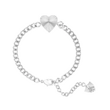 Adorned Heart Chain Bracelet, Silver