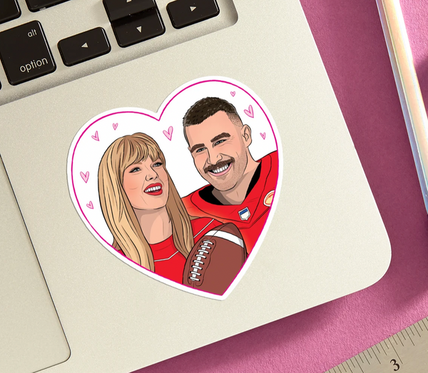 Taylor And Travis Heart Sticker