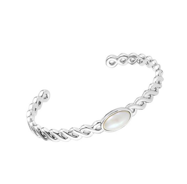Sea Breeze Wrapped Cuff Bracelet, Silver