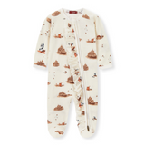 Sandcastle Bamboo Ruffle Zipper Footed Romper