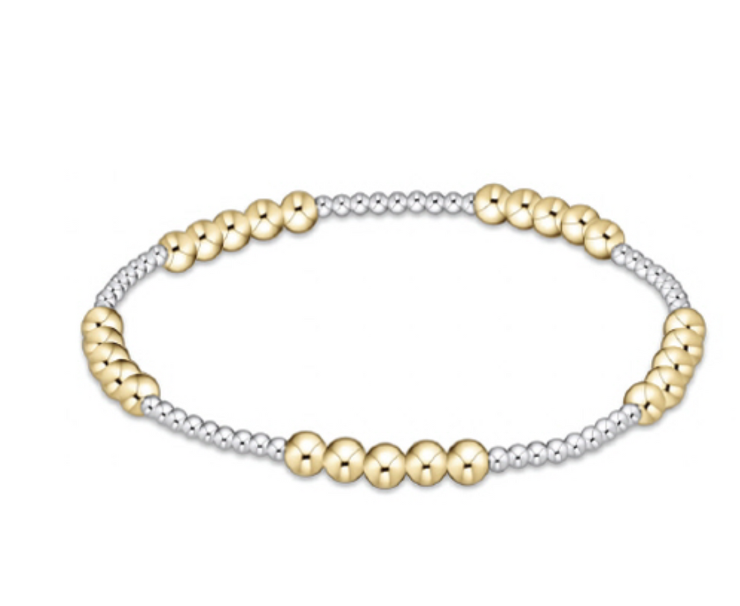Classic Blissful 2mm Bead Bracelet 4mm Mixed Metal