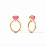Aquitaine Demi Doorknocker Earring, Iridescent Peony Pink