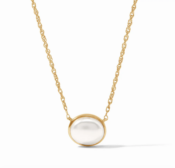 Nassau Solitaire Necklace, Pearl