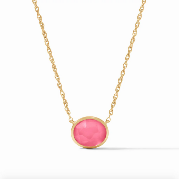 Nassau Solitaire Necklace, Iridescent Peony Pink