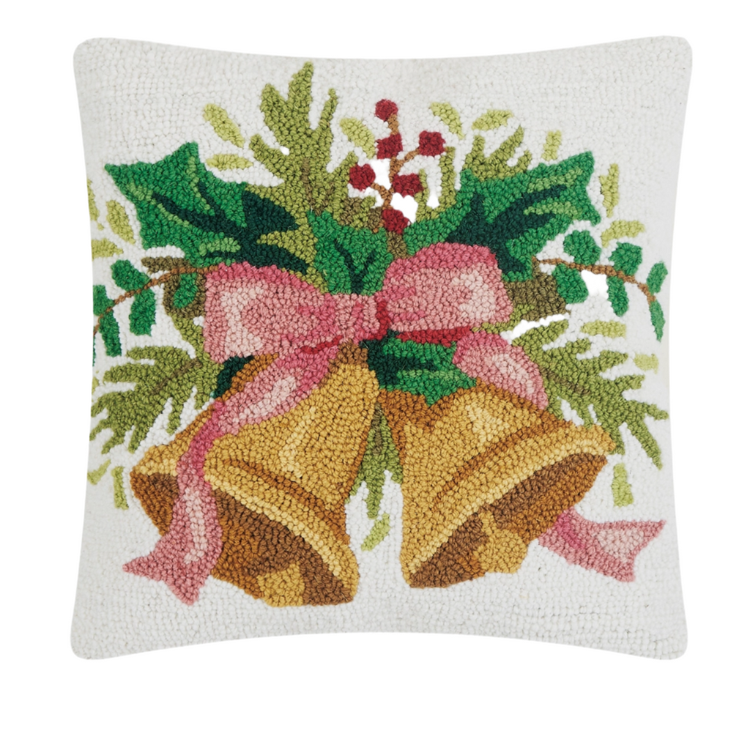 Christmas Bells White Hook Pillow