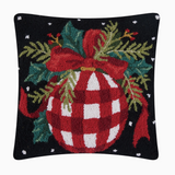 Red Gingham Ball Hook Pillow