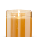 6" x 6" Gold Glass Ivory Pillar Candle