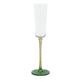 Vicenza Champagne Flute, Green + Amber