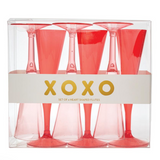 Acrylic Heart Champagne Flutes, Set of 6