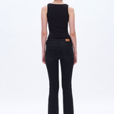 Mid Rise Bootcut Denim Jeans, Black