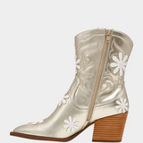 Teddy Gold Floral Booties