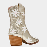 Teddy Gold Floral Booties